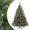 vidaXL Brad de Crăciun artificial cu 150 LED Verde 150 cm PE și PVC