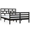vidaXL Cadru de pat dublu, negru, 135x190 cm, lemn masiv