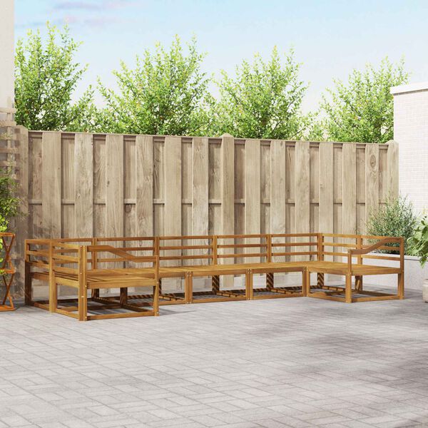 vidaXL Set de canapele de exterior 7 pcs natural Lemn Solid de Acacia