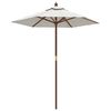 vidaXL Umbrelă de soare de grădină stâlp din lemn nisipiu 196x231 cm