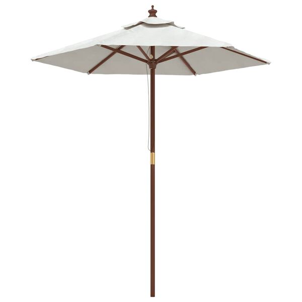 vidaXL Umbrelă de soare de grădină stâlp din lemn nisipiu 196x231 cm