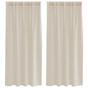 vidaXL Cortină din Voile 2 pcs Nisipiu 175 x 140 cm Poliester