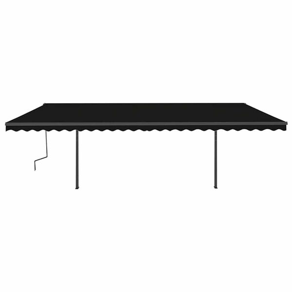 vidaXL Copertină retractabilă manual cu st&acirc;lpi, antracit, 6x3 m