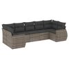 vidaXL Set canapele de grădină, 7 piese, cu perne, gri, poliratan