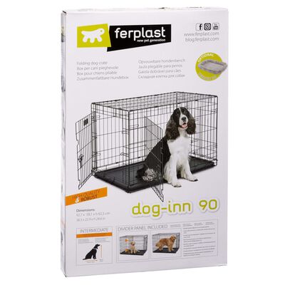 Ferplast Cușcă pentru câini Dog-Inn 90, gri, 92,7x58,1x62,5 cm