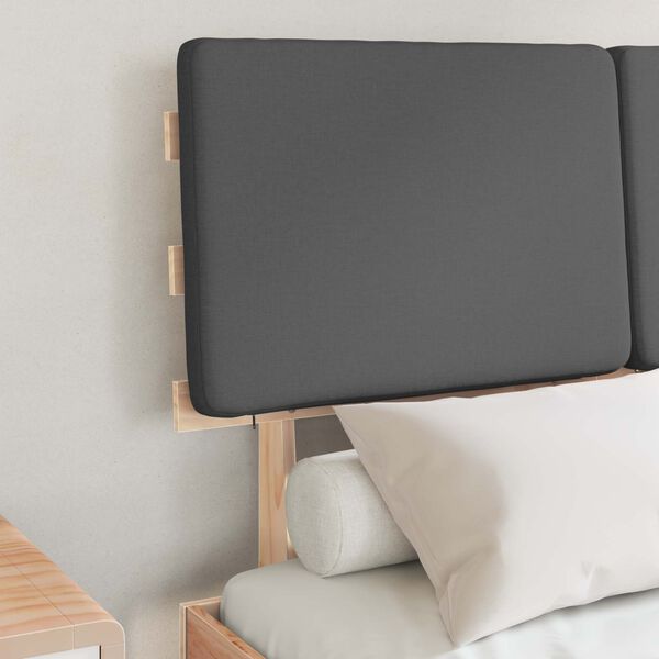 vidaXL Cadru de pat cu tăblie tapițată Gri închis 120 x 200 cm