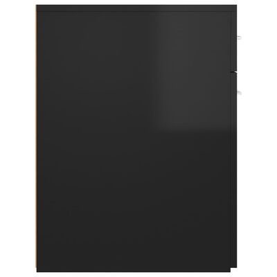 vidaXL Dulap de farmacie, negru extralucios, 20x42,5x60 cm, PAL