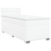 vidaXL Pat box spring cu saltea, alb, 100x200 cm, piele ecologică