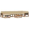 vidaXL Set de canapele de exterior cu pernă 8 pcs Natural și Bej