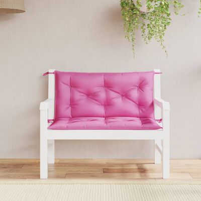 vidaXL Perne bancă de grădină 2 buc. roz 100x50x7 cm textil
