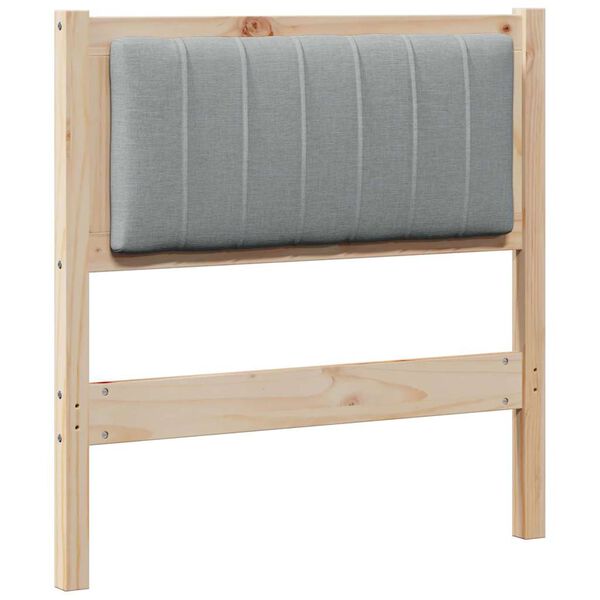 vidaXL Tăblie tapițată cu headboard Maro 80 cm Lemn de pin masiv