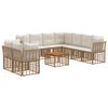 vidaXL Set de canapele de exterior 10 buc. Alb Natural și Crem