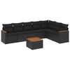 vidaXL Set mobilier de grădină cu perne, 8 piese, negru, poliratan