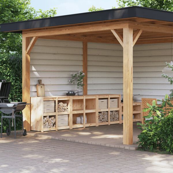 vidaXL Dulapuri de bucătărie de exterior, MEPPEL, 3 buc., lemn masiv de pin