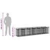 vidaXL Pat ridicat din gabion 2 pcs Argintiu 300 x 50 x 60 cm