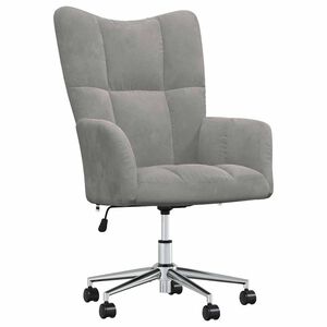 vidaXL Scaun de relaxare, gri deschis, catifea