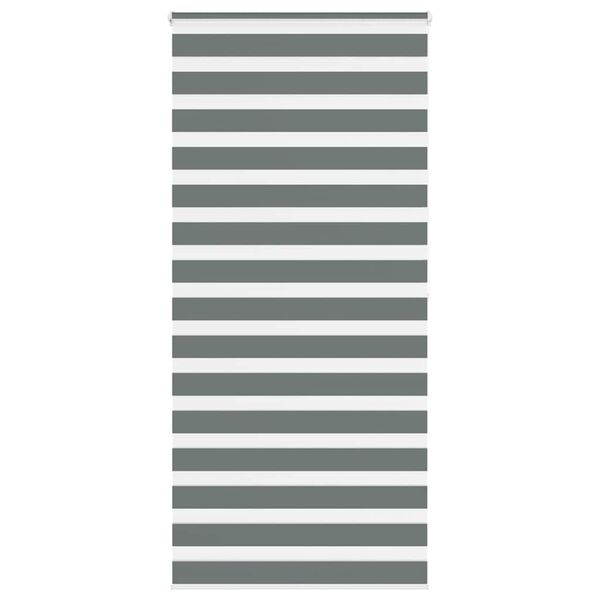 vidaXL Jaluzea tip zebra gri &icirc;nchis lățime țesătură 100,9 cm poliester