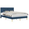 vidaXL Cadru de pat cu headboard albastru 140 x 190 cm Țesătură
