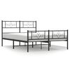 vidaXL Cadru pat fără saltea, cu tăblie picioare negru 160x200cm metal