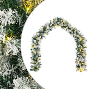 vidaXL Ghirlandă de Crăciun Verde și alb 270 cm PVC 50 LED-uri