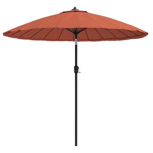 vidaXL Umbrelă de soare de exterior, st&acirc;lp aluminiu, cărămiziu, 250 cm
