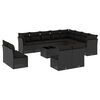 vidaXL Set mobilier de grădină cu perne, 13 piese, negru, poliratan