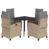 vidaXL Set mobilier pentru grădină, 5 piese, cu perne, bej, poliratan