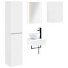vidaXL Set de mobilier pentru baie 5 pcs Alb Lemn prelucrat și sticlă
