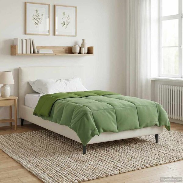 vidaXL Duvet complet pe tot parcursul anului Patos Verde 140 x 220 cm