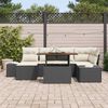 vidaXL Set de canapele pentru grădină 7 pcs Negru Rattan poli