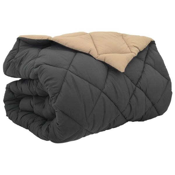 vidaXL Duvet de iarnă Antracit și Taupe 240 x 260 cm Microfibră