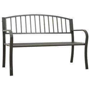 vidaXL Bancă de grădină, gri, 120 cm, oțel