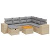vidaXL Set canapele de grădină, 8 piese, cu perne, bej, poliratan