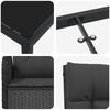 vidaXL Set de masă pentru grădină cu pernă 7 pcs Negru poliratan