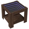 vidaXL Măsuță de cafea cu LED stejar maro 53x53x45 cm lemn prelucrat