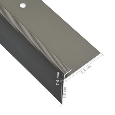 vidaXL Profile trepte în formă de F, 15 buc., maro, 134 cm, aluminiu