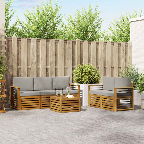 vidaXL Seturi de canapele cu pernă 6 pcs Gri natural și deschis