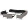 vidaXL Set mobilier de grădină cu perne,14 piese,gri &icirc;nchis, poliratan