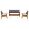 vidaXL Set de canapele pentru grădină 4 pcs Maro 120 x 65,5 x 79 cm