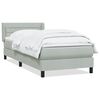 vidaXL Pat box spring cu saltea, gri deschis, 100x220 cm, catifea