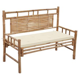 vidaXL Bancă de grădină cu pernă, 120 cm, bambus