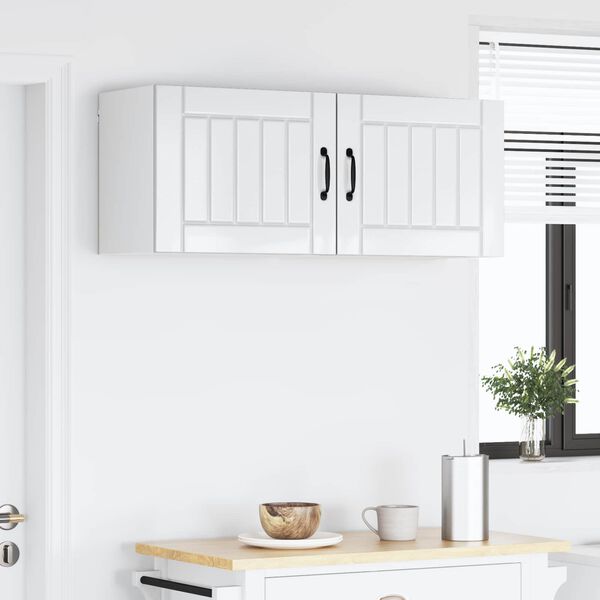 vidaXL Dulap de bucătărie 2 pcs Alb lucios 50 x 31 x 40 cm