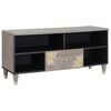 vidaXL Cabinet TV cu sertar Gri 100 x 33 x 46 cm Lemn de mango solid
