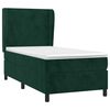 vidaXL Pat box spring cu saltea, verde &icirc;nchis, 90x200 cm, catifea