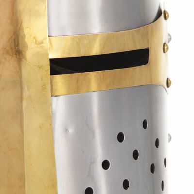 vidaXL Coif de cavaler medieval antichizat joc rol, argintiu, oțel