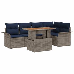 vidaXL Set de canapele pentru grădină 6 pcs Gri și albastru marin