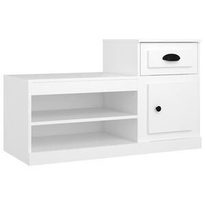 vidaXL Pantofar, alb, 102x36x60 cm, lemn compozit