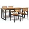 vidaXL Set mobilier de grădină, 5 piese, lemn masiv de acacia și metal