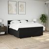 vidaXL Pat box spring cu saltea, negru, 180x200 cm, catifea