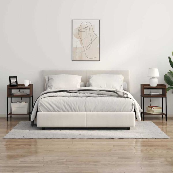 vidaXL Dulap de noapte Stejar &icirc;nchis 40 x 40 x 61 cm Lemn compozit